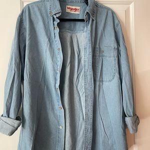 Wrangler jean button up shirt
